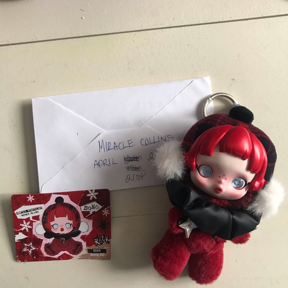 POPMART Skullpanda- Red Doll Keychain Plush Bag Charm